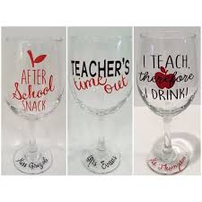 Funny Teacher Wine Glasses After School By Candidexpressionsco Wine Glasses For Teachers Funny Wine Glasses Wine Teacher