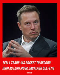 Elon Musk's company is under increasing scrutiny due to his role as the  head of DOGE—and the response from drivers has been to trade Teslas in  record numbers. Read more 👇