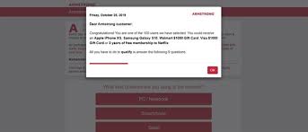 $1000 walmart gift card can also redirect you to sponsored webpages full of promotional content and modify your search results in favor of some partnering sites. Watch Out For Pop Up Survey Scams Follow The Wire