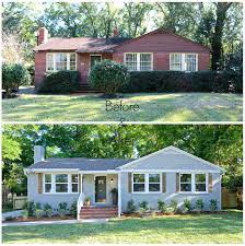 Before and after pic painted this ranch repose gray by. Cost To Paint A Brick House In Hendersonville Asheville Nc House Painting Service Western Nc Guard Painting Llc