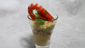 Verrines De Crevettes Et Houmous A La Pomme Par Alain Ducasse Recette Verrines Crevettes Recette Recette Verrine