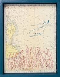 What Goes On When No One S Looking Nautical Painting Whale Drawing Map Quilt