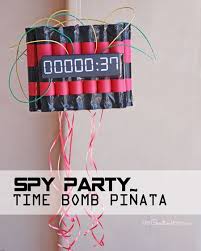 See more ideas about spy party, spy birthday parties, secret agent party. Spy Birthday Party Time Bomb Pinata Onecreativemommy Com