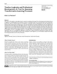 A great student example of a practical logbook and why this style of assessment might work for you! Pdf Teacher Logbooks And Professional Development A Tool For Assessing Transformative Learning Processes Edwin Van Meerkerk Academia Edu
