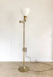 Laurel lamp black and brass mid century modern original vintage newly rewired. Vintage Mid Century Laurel Tulip Base Brass Swing Arm Floor Etsy In 2021 Swing Arm Floor Lamp Vintage Floor Lamp Beautiful Floor Lamps