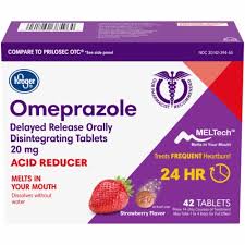 It's used to treat gastric or duodenal ulcers, gerd, erosive esophagitis, and hypersecretory conditions. Kroger Omeprazole Strawberry Flavor Acid Reducer Tablets 20mg 42 Ct Kroger