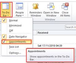How To Show Appointments In The To Do Pane Like In Outlook 2016 Microsoft Community