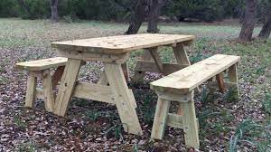 Free Building Plans For This Easy Diy Picnic Table With Detached Benches Click Here For A Break Down Of All T Picnic Table Plans Picnic Table Diy Picnic Table