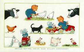 What is your favorite animal? Farm Baby Birth Sampler Cross Stitch Kit By Permin Of Copenhagen