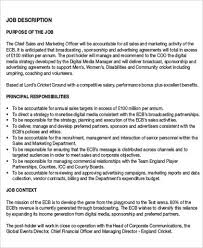 General purpose of the job: Free 7 Chief Marketing Officer Job Description Samples In Ms Word Pdf