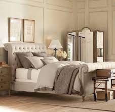 chesterfield upholstered sleigh bed metal beds restoration hardware home bedroom decor wall decor bedroom