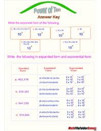 place value chart power of ten poster worksheets