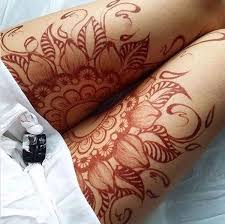 Get a free custom tattoo design quote: 13 Amazing Thigh Henna Mehndi Tattoo Art Designs