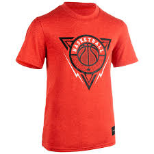 Sport, ball & basketball designs. Ts500 Boys Girls Intermediate Basketball T Shirt Red Triangle Decathlon