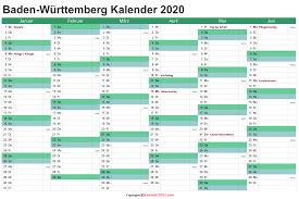 Halbjahreskalender 2021 zum ausdrucken : 2020 Sommerferien Schulferien Kalender Baden Wurttemberg Pdf