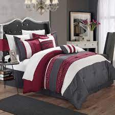 5 out of 5 stars with 1 ratings. Carlton Burgundy Grey Off White 6 Piece Comforter Bed In A Bag Set Walmart Com Walmart Com