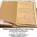 Rediscovering Newbury’s Own Copy of the US Constitution