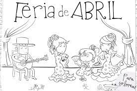 Dibujos en blanco y negro de la festividad andaluza la feria de abril para imprimir y pintar. Dibujos De La Feria De Abril Manualidades Infantiles