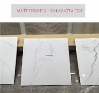 Bathroom Floor Design Matt Finished White Calacatta Marble Look Porcelain  Tile from China - StoneContact.com