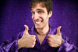 Photo libre de droit de Big Pouce Levé De Violet Guy banque d'images et  plus d'images libres de droit de Deux pouces levés