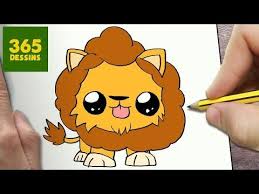 Comment Dessine Un Kawai Lion Dessin Kawaii Kawaii 365 Dessins Kawaii