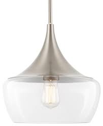 Kira Home Ava 12 Schoolhouse Pendant Light Glass Shade Brushed Nickel Transitional Pendant Lighting By Modum Decor