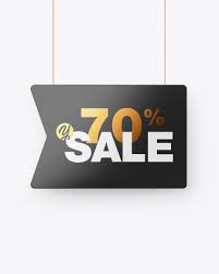 Glossy Discount Sign Mockup In Indoor Advertising Mockups On Yellow Images Object Mockups