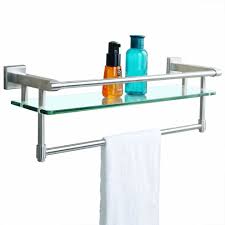 Check spelling or type a new query. Sayayo Tempered Glass Shelf Square Bathroom Shelf With Towel Bar And Rail Wall Mounted 21 Inches Stainless Steel Brushed Finished Egk9012 On Onbuy