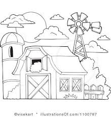 Barn House Clipart Black And White Black And White Cartoon Barn Royalty Free Rf Barn Clipart Illustration By Visekart Stock Sample Animal Coloring Pages Farm Quilt Coloring Pages