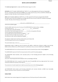 Bank Loan Agreement Modele Professionnel