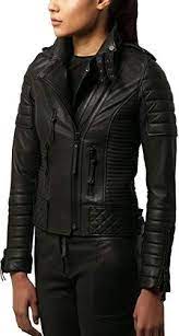 Chic The Bombay Leather Co Genuine Lambskin Leather Jacket For Women Black Cafe Racer Biker Fashio Leather Jackets Women Lambskin Leather Jacket Leather Jacket