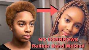 This video clearly demonstrates how to attach hair onto your head using the crochet braids style method of the latch/hook or crochet needle. Individual Crochet Box Braids For Short Hair No Cornrows No Braiding Only Rubber Bands Youtube