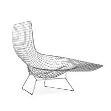 115cm w x 106 cm d,102 cm h, with seat height at 20 cm. A Harry Bertoia Asymmetric Chaise Knoll International Bukowskis