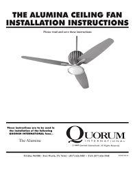 Ceiling fans not only circulate air in your living space but the latest models in ceiling fans also beautify your interiors. Quorum International 30603 16 Installation Manual Manualzz