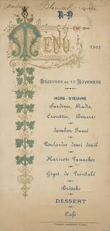 Annees 1900 1910 Menu 1902 Bibliotheque Municipale De Dijon Fr212316101 Menus M 0ii 01012 Menu Vintage Menus Cartes De Menu