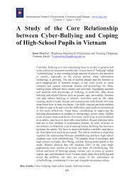 Pdf A Study Of The Core Relationship Between Cyber Bullying And Coping Of High School Pupils In Vietnam
