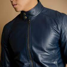 Kensington Our Finest Classic Bomber By Kyletheyuan Shop Your Perfect Fit Tap To Shop Blue Leather Jacket Blue Bomber Jacket Navy Blue Leather Jacket