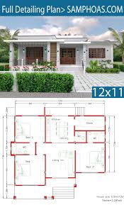 House Design With Full Plan 12x11m 3 Bedrooms Samphoas Com Architectural House Plans House Plan Gallery My House Plans