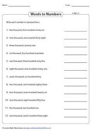 Convert Number Names Into Numbers Up To Thousands In 2020 Writing Numbers Third Grade Math Worksheets 3rd Grade Math Worksheets