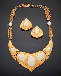 Lot - A vintage Yves Saint Laurent YSL jewelry set