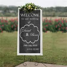 Make your own blackboard wedding signs & print at home. New Design Welcome To The Wedding Sticker Decal Diy Custom Wedding Decor Chalkboard Sign Mural Wood Mirror Board Wall Sticker Buy At The Price Of 6 51 In Aliexpress Com Imall Com
