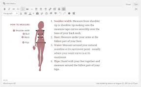 yith product size charts size chart description