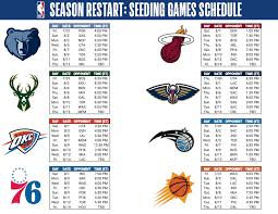 The league is composed of 30 teams and is one of t. Kevin O Connor On Twitter Here S The Full Nba Schedule For The Seeding Games Per The Nba Up To Seven Games Per Day Games Starting Between 12pm And 9pm Et Basketball All Day Https T Co 1xiexcrjsb