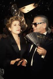 Catherine Deneuve Partying With Karl Lagerfeld Ca 1990 Catherine Deneuve Karl Lagerfeld Chanel Karl Lagerfeld