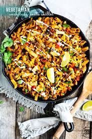 One Pan Vegetarian Enchilada Pasta Recipe Vegetarian Enchiladas Enchilada Pasta Vegetarian