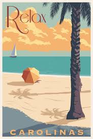 Carolina Relax Stevethomasart Art Deco Posters Vintage Poster Art Vintage Posters