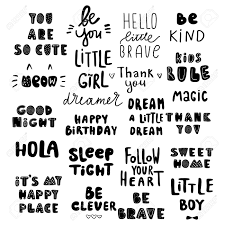 Kids wall quotes decals add personality and charm to your child's room no matter their interests. Cute Kids Phrases For Baby Room Greeting Card Print On The Royalty Free Cliparts Vectors And Stock Illustration Image 125945355