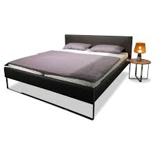 Bett Neo Leder Mocca 5126 Liegeflache 180x200 Mit 2 Rundkonsolen Und Lattenrost Betten Mobelfirst