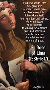 If Only We Would Learn St Rose Of Lima 23 Aug 2019 Jpg St Rose Of Lima Divine Grace Saint Quotes