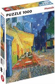 Put your skills to the test: Cafe Terrace At Night Vincent Van Gogh 1000 Piece Puzzle Playvaluetoys Com